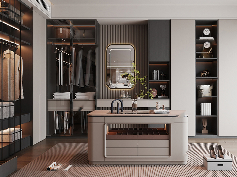 Foshan Dressing Room Corner Walk In Closet Modern Bedroom