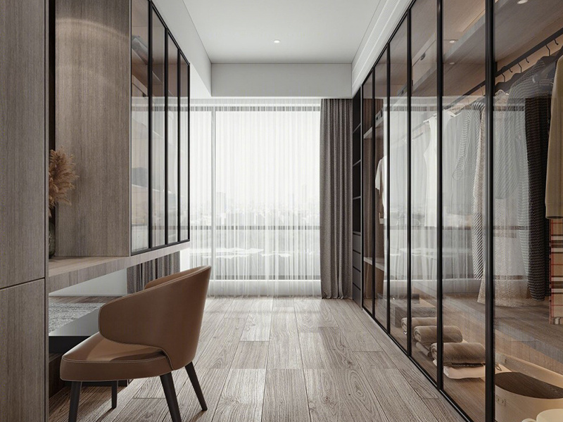 Modern Living Room Large Open Wall Mounted Cloakroom With Led Light