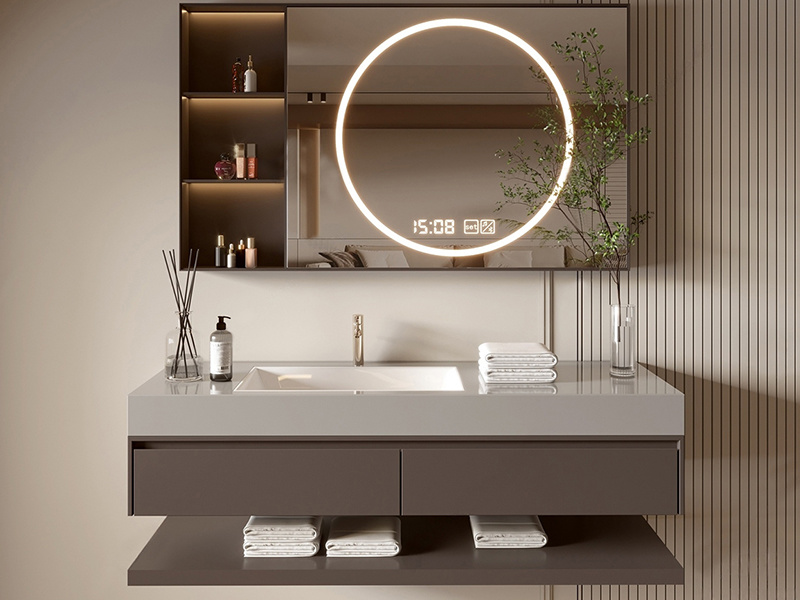 Custom Wash Basin Modern Bath Set Organizer Floating Vanity Cabinet with Sink