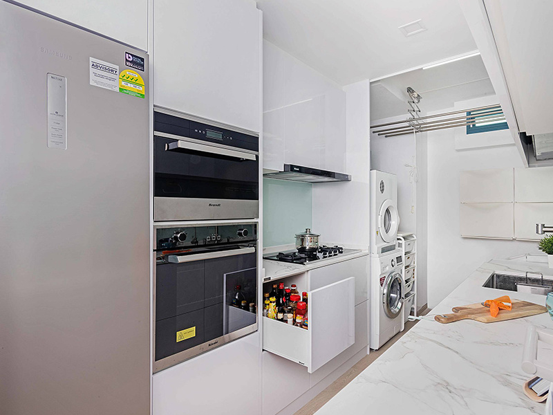 Modern Home Modular Kitchen Cabinet Furniture Design PVC Film Foam Wood Panel Kitchen Cabinet