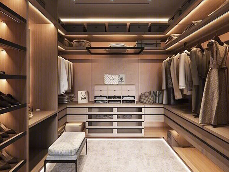 Modern Aluminum Walk-In Island Wardrobe Customized For Residential Hotels And Bedrooms