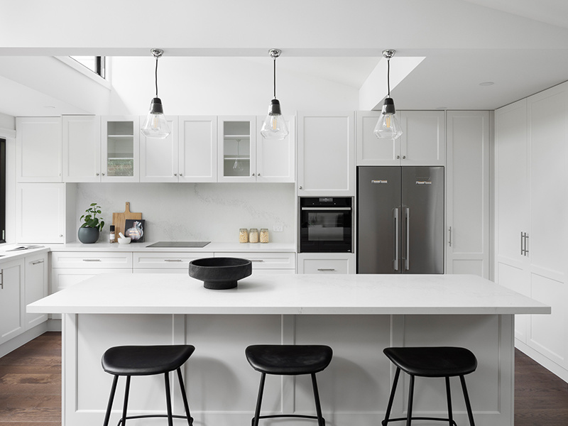 Diseños de cocina modernos, contemporáneos, profesionales, personalizados, de madera contrachapada blanca y MDF