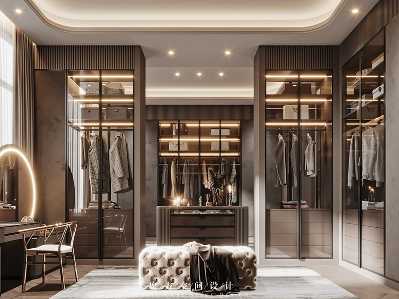 China Wholesale Luxury Modern Design Walk In Closet Glass Door Bedroom Wardrobe