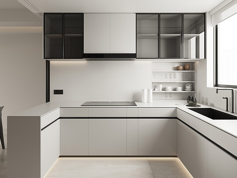 Diseños de gabinetes de cocina modernos y personalizados para casas modulares