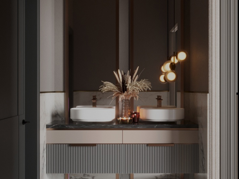 Mueble de tocador de baño contemporáneo, mueble de baño moderno chino, muebles de baño