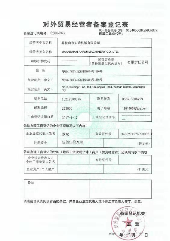 Foreign Trade Operator Registration Form Foreign Trade Operator Registration Form