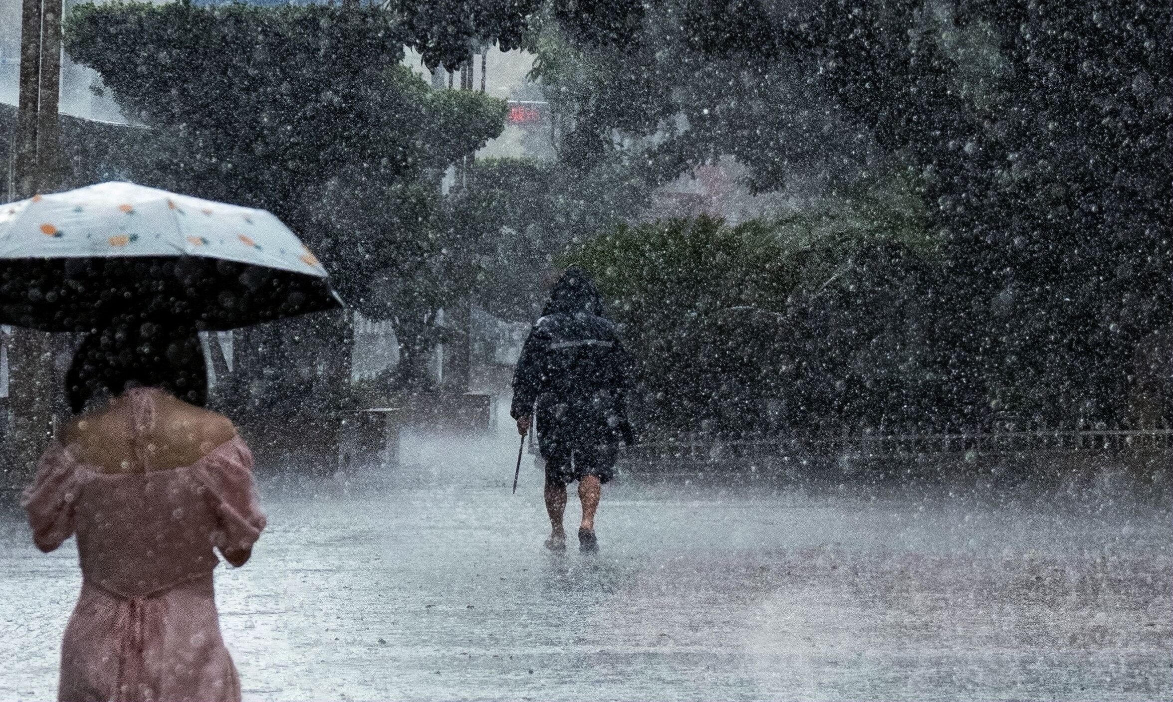 成都工业学院:大雨中的坚守