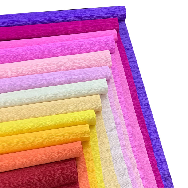 Colorful flower wrapping crepe paper roll DIY decoration paper for handicraft