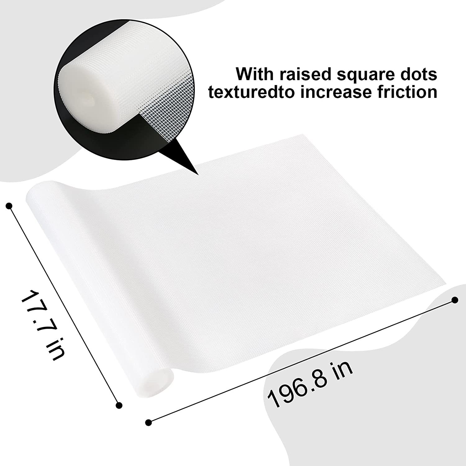 Refrigerator Liners, Drawer Shelf Line for Kitchen Cabinet, Waterproof, Transparent, Non-Adhesive EVA Protection Mat