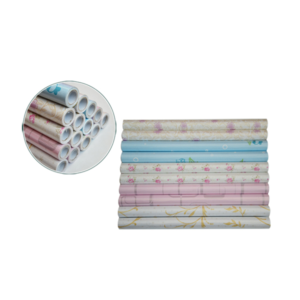PVC self adhesive flock film, Covering wall paper in removable glue, plastic sticker roll for book cover