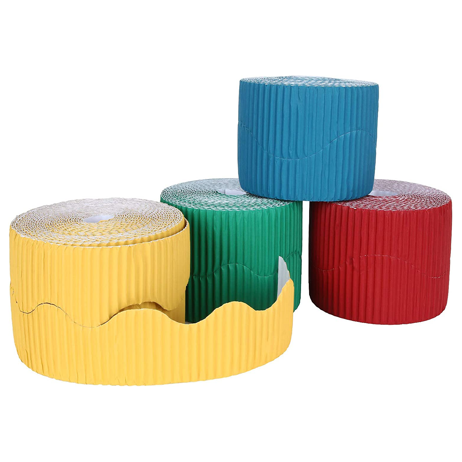 Scalloped Blue Bulletin corrugated paper Borders for Teachers Supplies, Classroom Cork Board Decorations