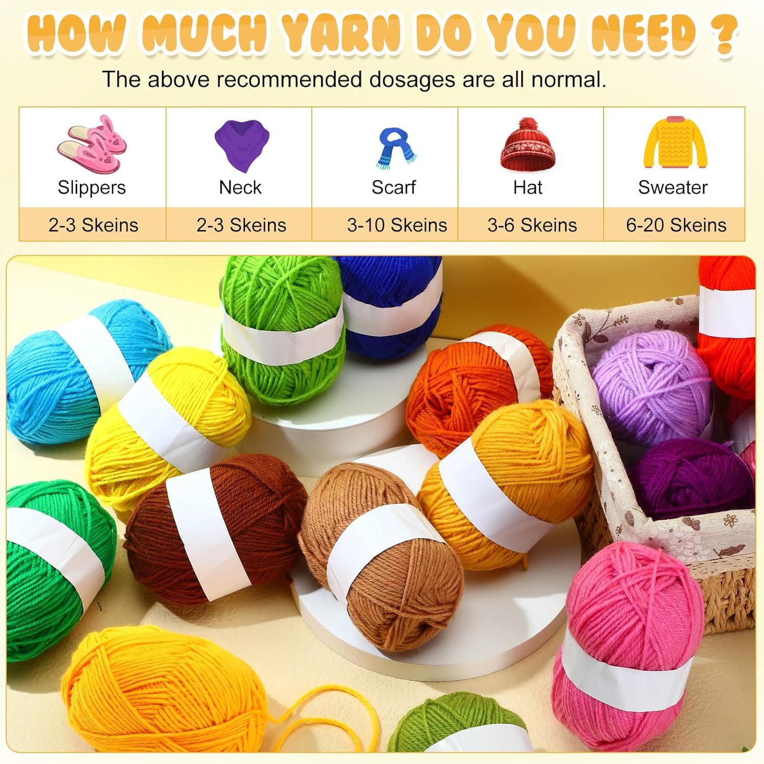 Soft Acrylic Knitting Yarn for Crafts DIY Yarn Bulk for Handicraft Knitting