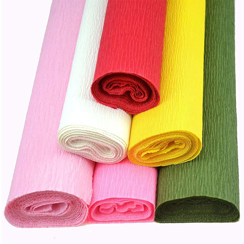 Colorful flower wrapping crepe paper roll DIY decoration paper for handicraft