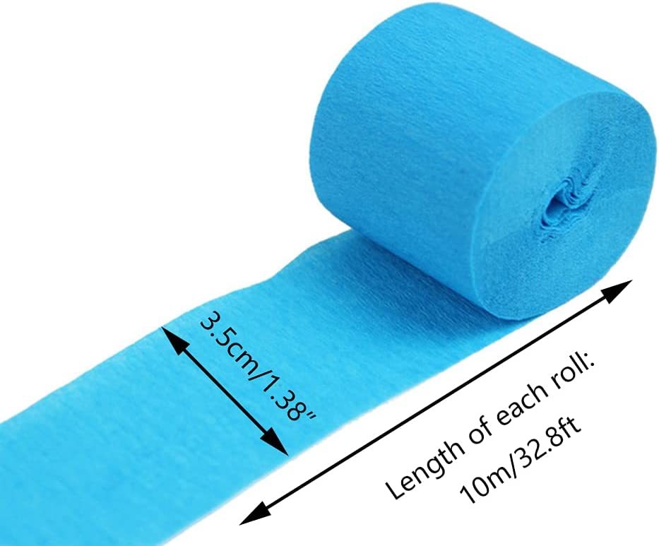12 Rolls Crepe Paper in 12 Colors Crepe Paper Decors for Birthday Party, Wedding, Festival Ornament, Assorted Color