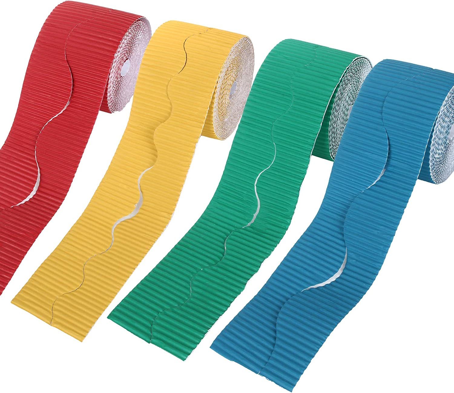 Scalloped Blue Bulletin corrugated paper Borders for Teachers Supplies, Classroom Cork Board Decorations