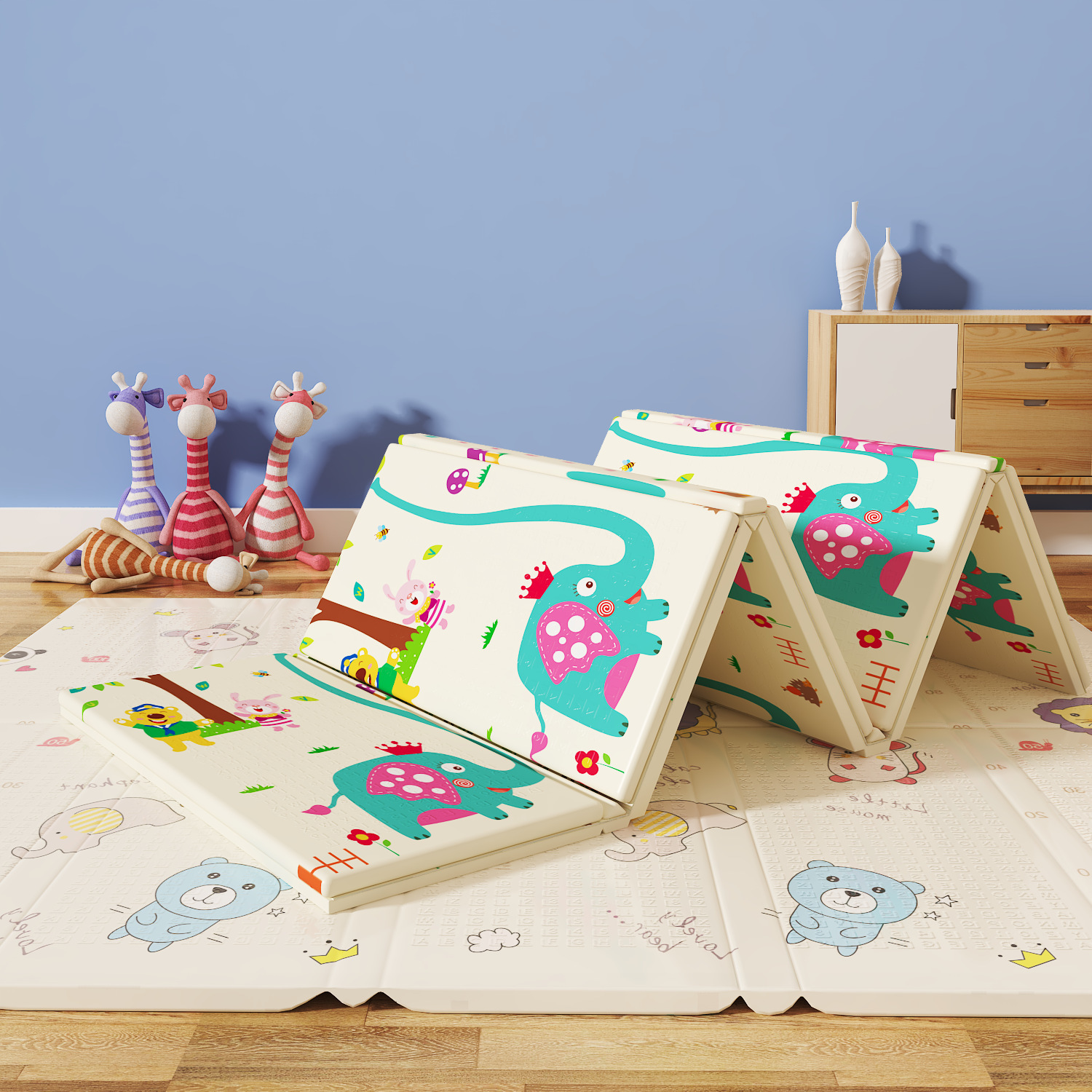 XPE baby playing mat 180*200cm different mixed types kids folding crawling mat