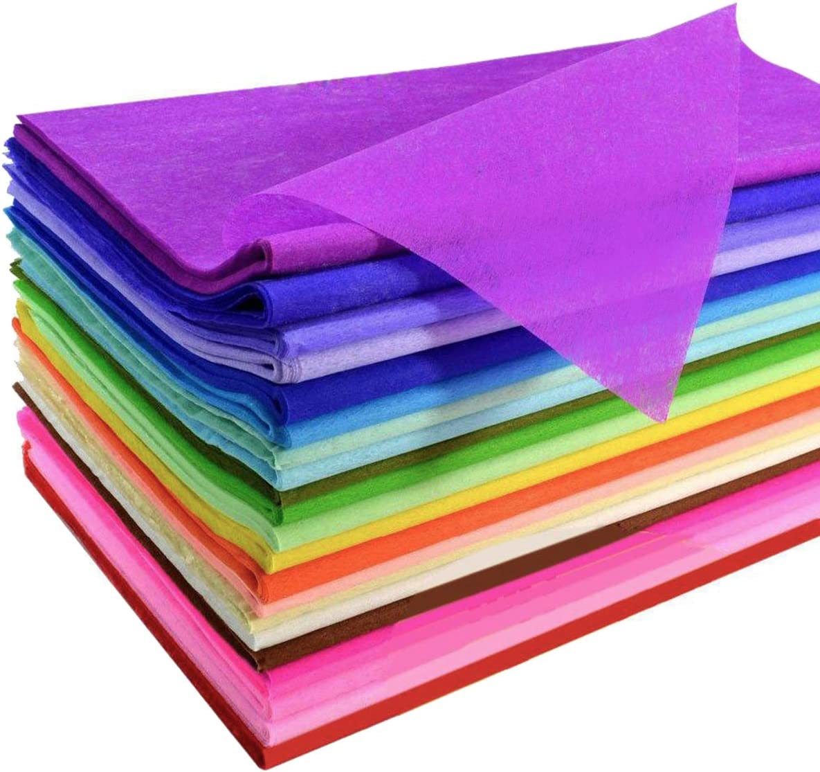 Factory price 17g silk paper gift packing tissue paper multi colors custom logo wrapping crafts paper For DIY
