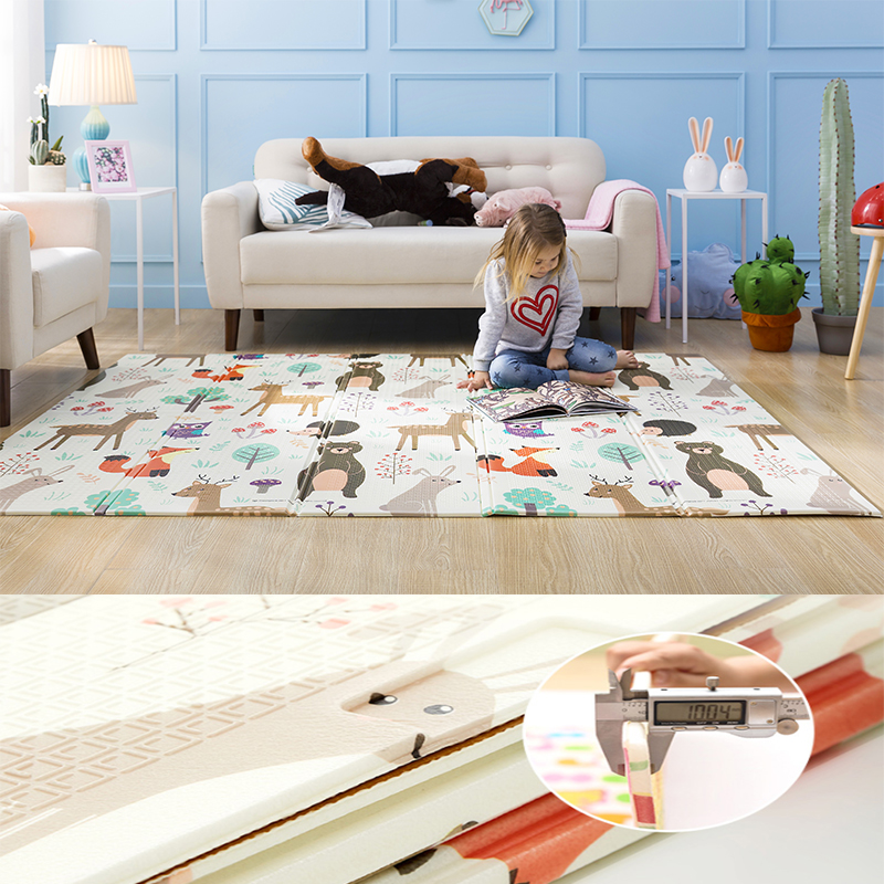 eco friendly non toxic cartoon designs XPE foam play mats folding baby play mat