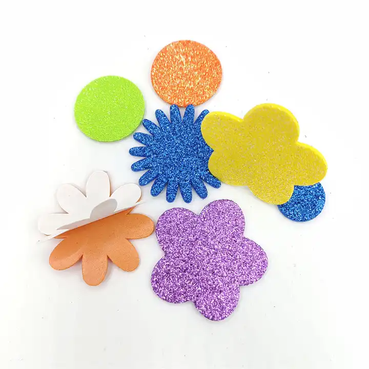 wholesale eva foam sheet glitter sunflower 2mm 1mm eva sticker for kids craft