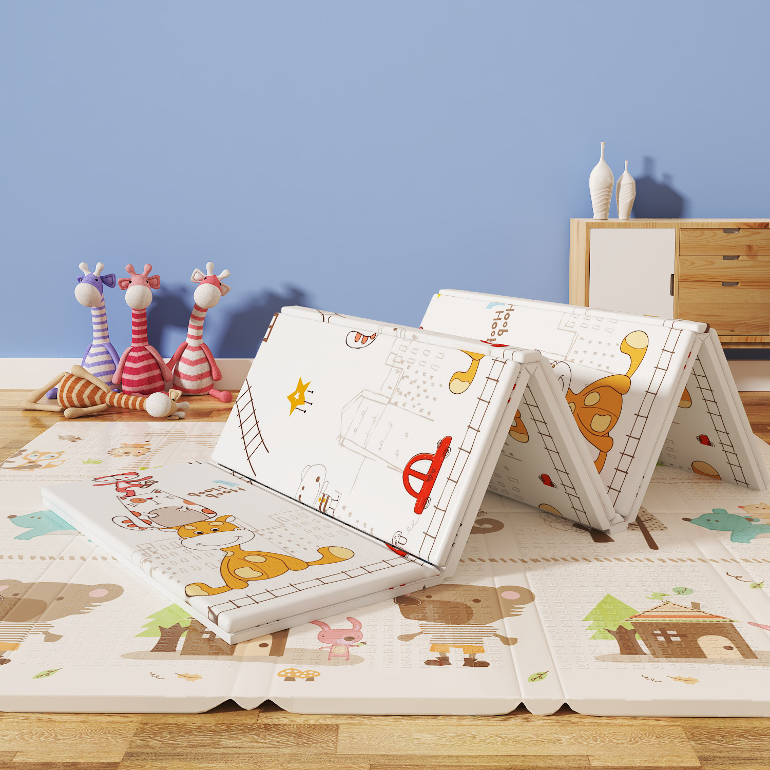 XPE baby playing mat 180*200cm different mixed types kids folding crawling mat