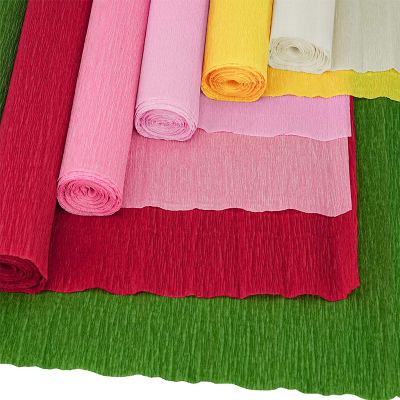 Colorful flower wrapping crepe paper roll DIY decoration paper for handicraft
