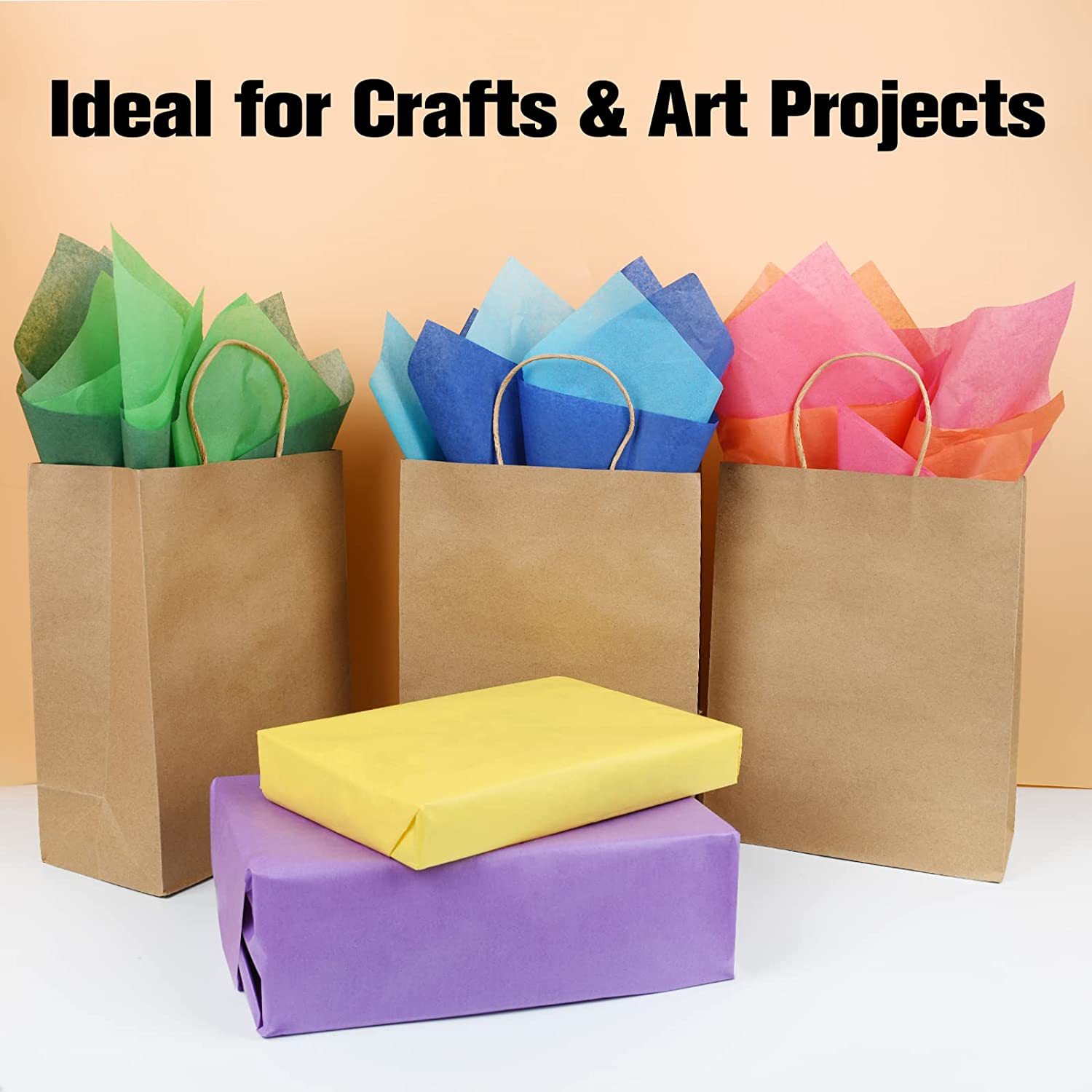 Factory price 17g silk paper gift packing tissue paper multi colors custom logo wrapping crafts paper For DIY