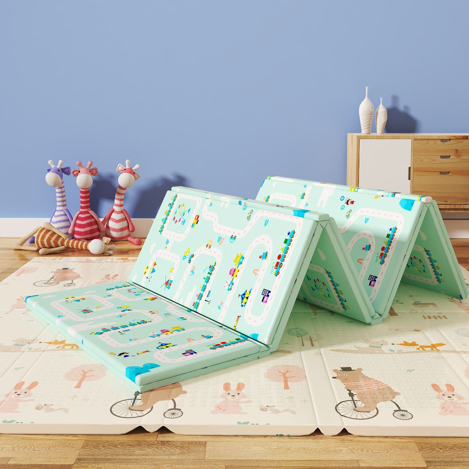 XPE baby playing mat 180*200cm different mixed types kids folding crawling mat