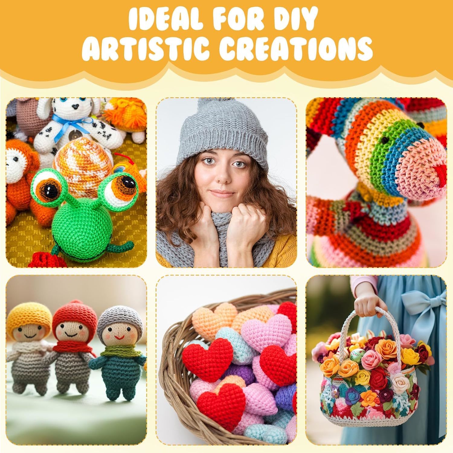 Soft Acrylic Knitting Yarn for Crafts DIY Yarn Bulk for Handicraft Knitting