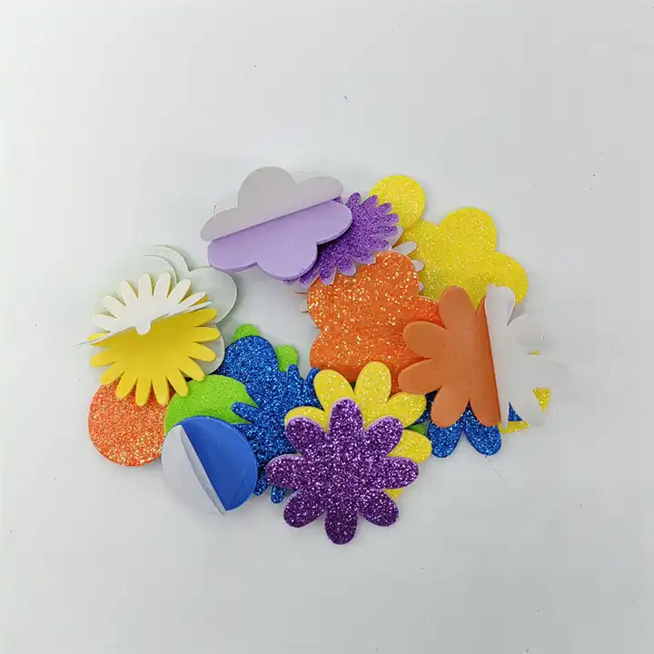 wholesale eva foam sheet glitter sunflower 2mm 1mm eva sticker for kids craft