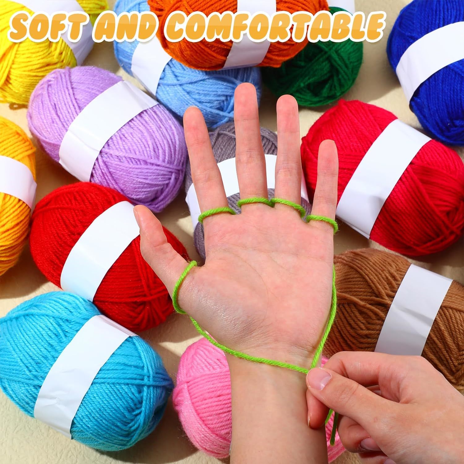 Soft Acrylic Knitting Yarn for Crafts DIY Yarn Bulk for Handicraft Knitting
