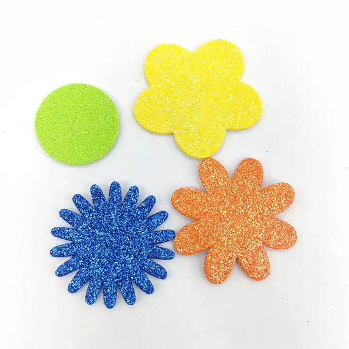 wholesale eva foam sheet glitter sunflower 2mm 1mm eva sticker for kids craft
