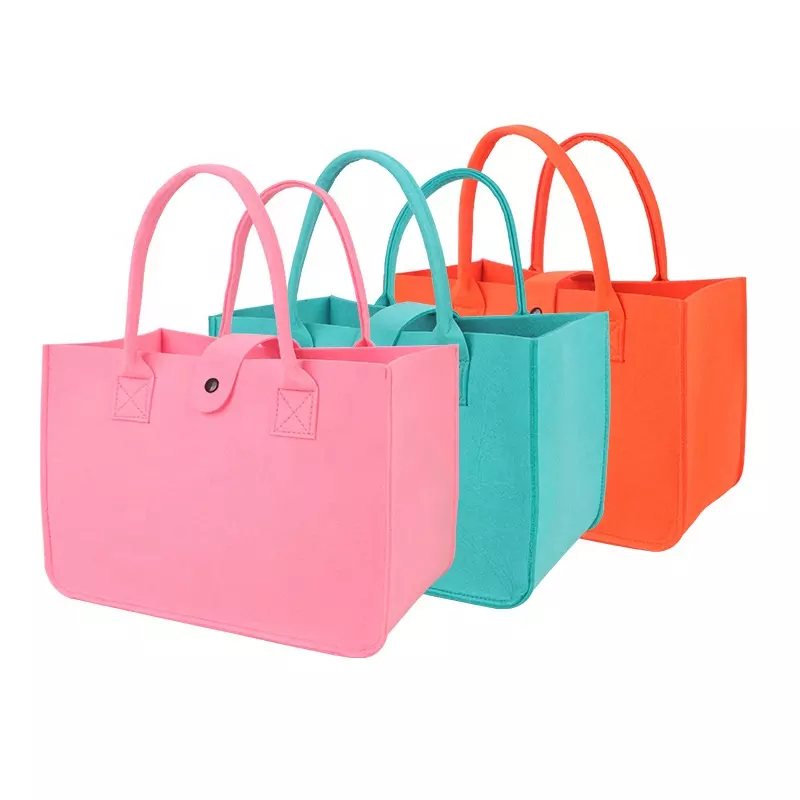 Good Quality Factory direct new design casual Felt shopping bag trendy women tote handbag