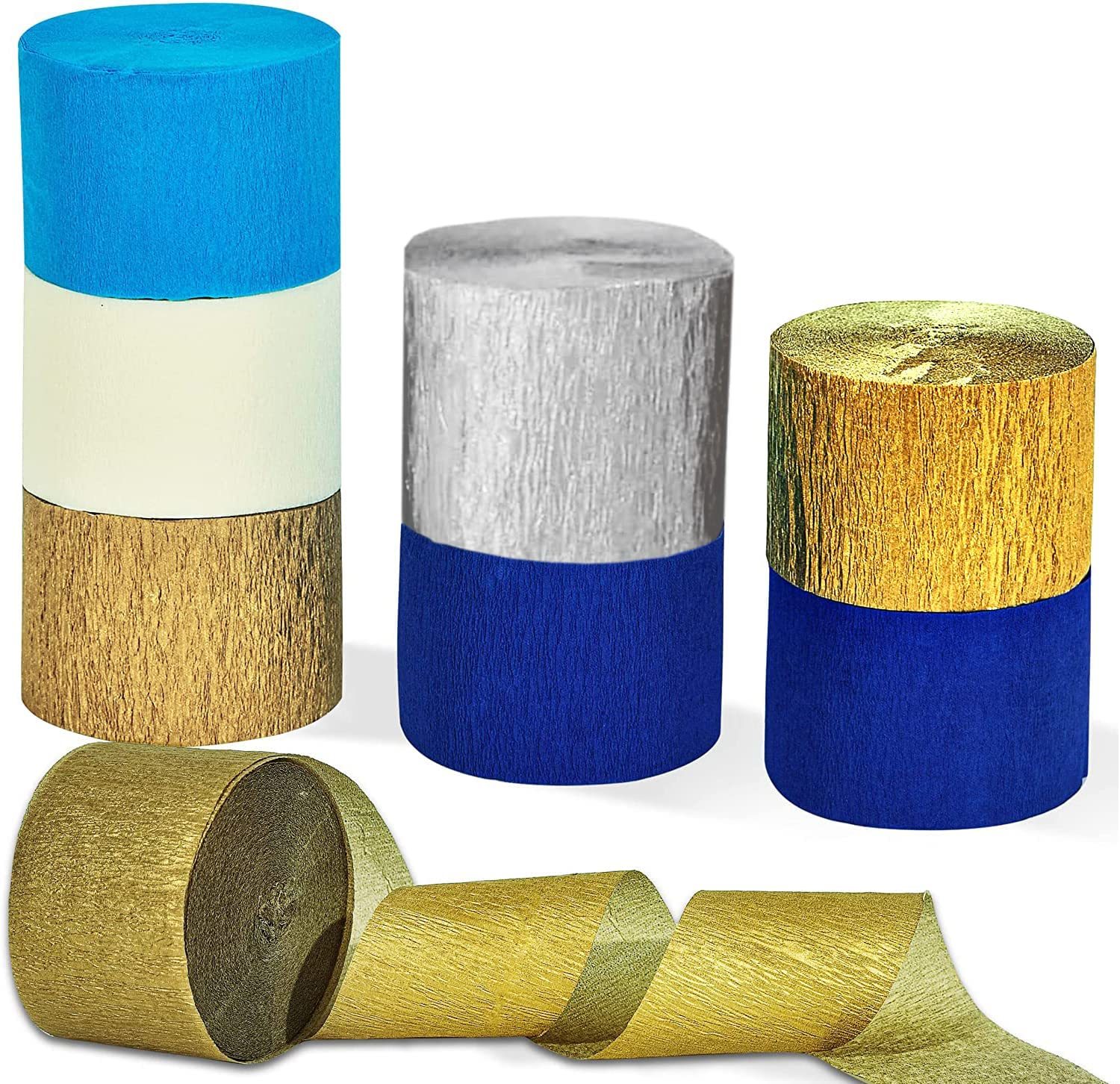 12 Rolls Crepe Paper in 12 Colors Crepe Paper Decors for Birthday Party, Wedding, Festival Ornament, Assorted Color
