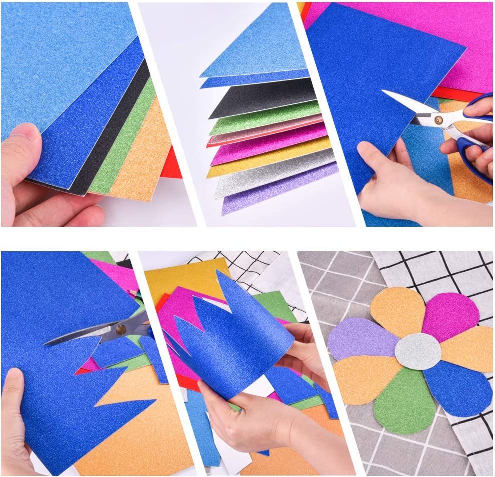 Wholesale Glitter Cardstock Paper Sheets Self-adhesive Sparkly Shinny Craft Paper for DIY Party Graduation Decor