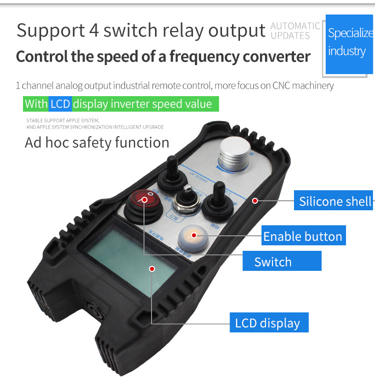 Промышленный пульт дистанционного управления Wixhc Brand IP67 DHO2S-AT для резки проволокой и бетона
