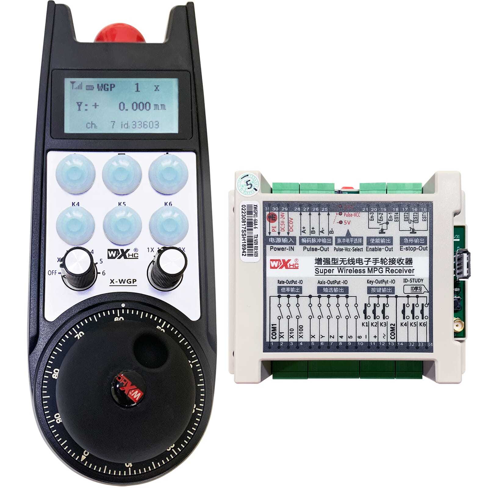 XWGP MPG el kumanda kolu, acil durdurma ve lcd ekran ile