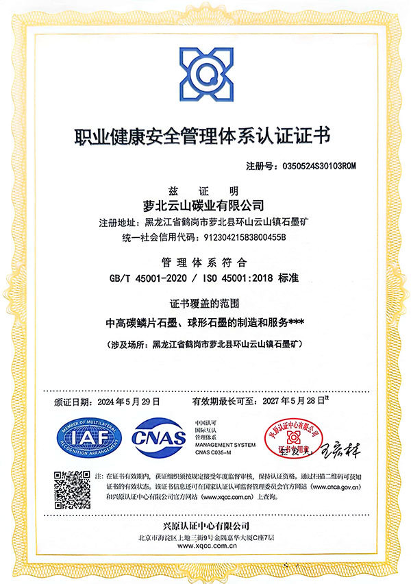 职业健康安全管理体系认证