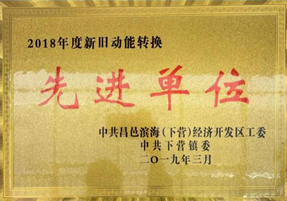 新舊動能轉(zhuǎn)換先進單位