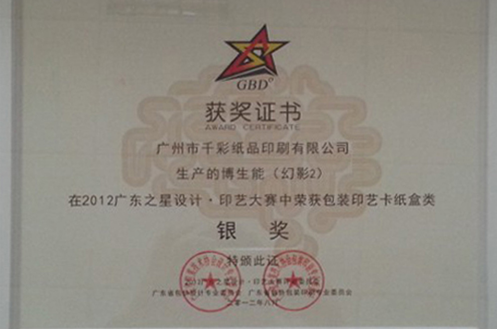 获奖证书