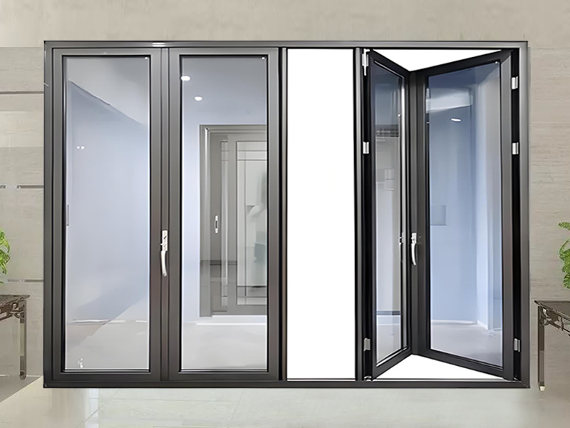 Glass folding door