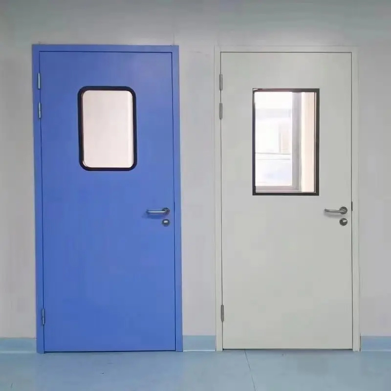 Sliding hospital cleaning doors