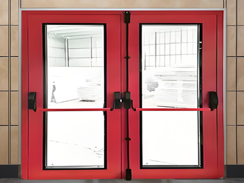 Fire glass door