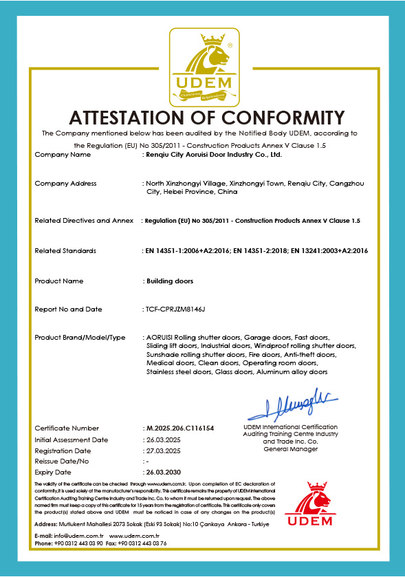 ATTESTATION OF CONFORMITY