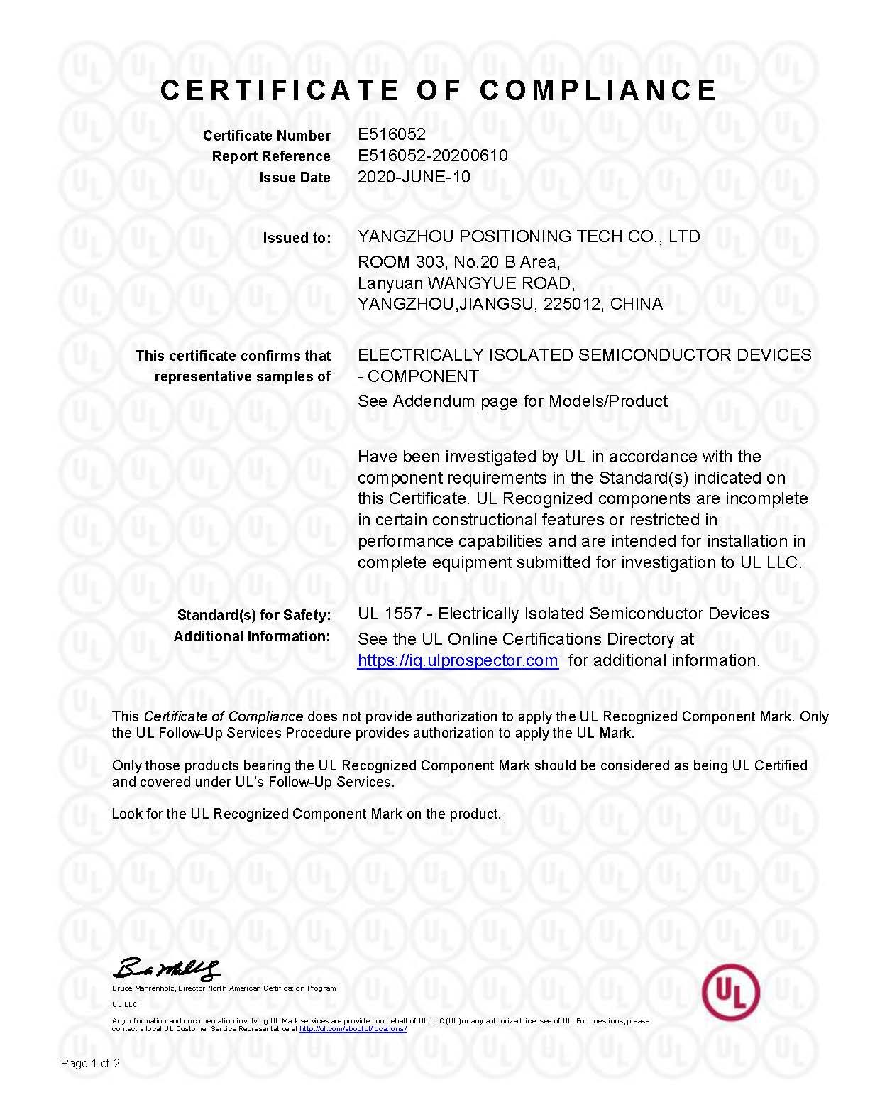UL Certificate