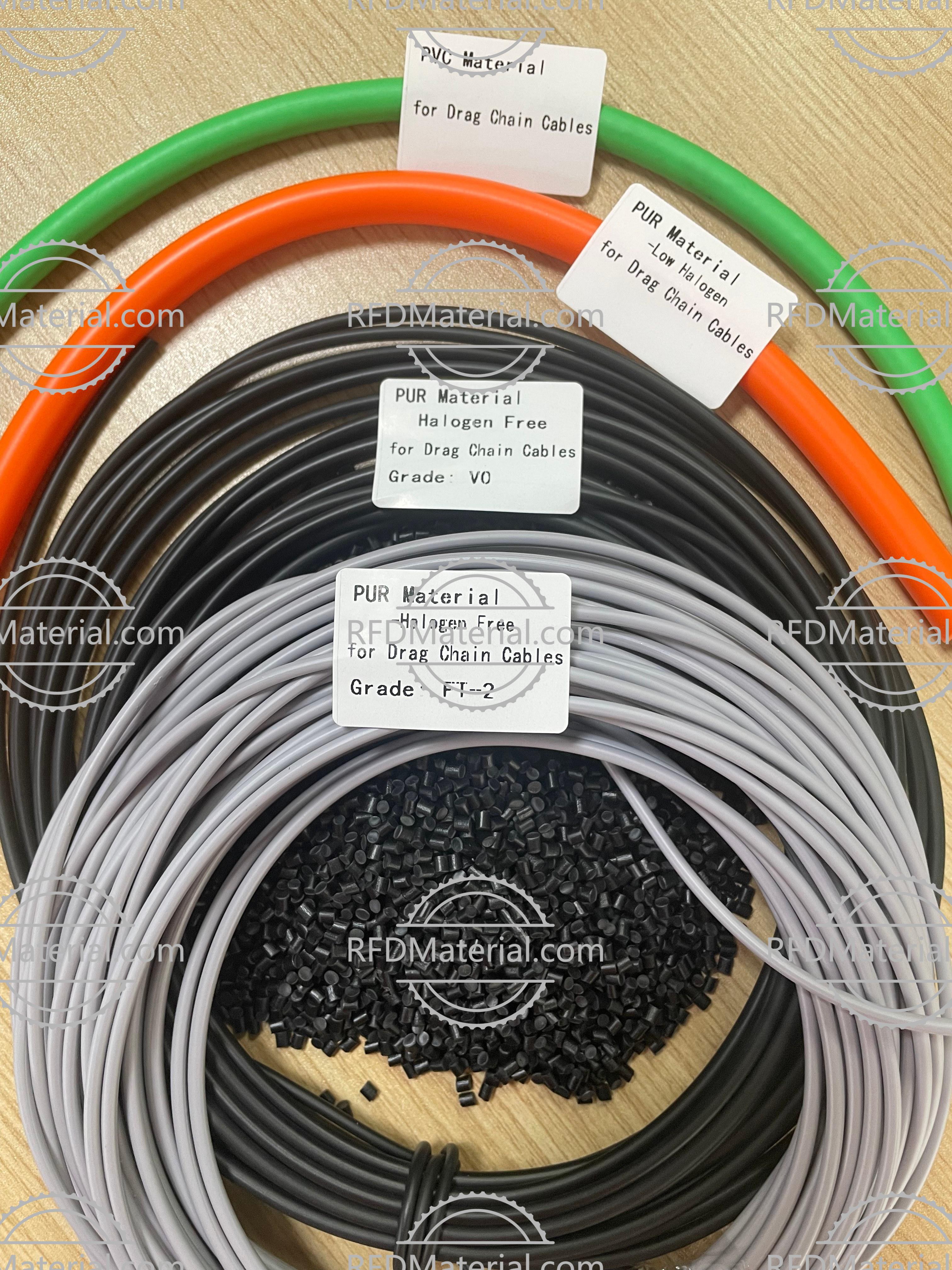 Materiales modificados de PVC para cables de cadena de arrastre