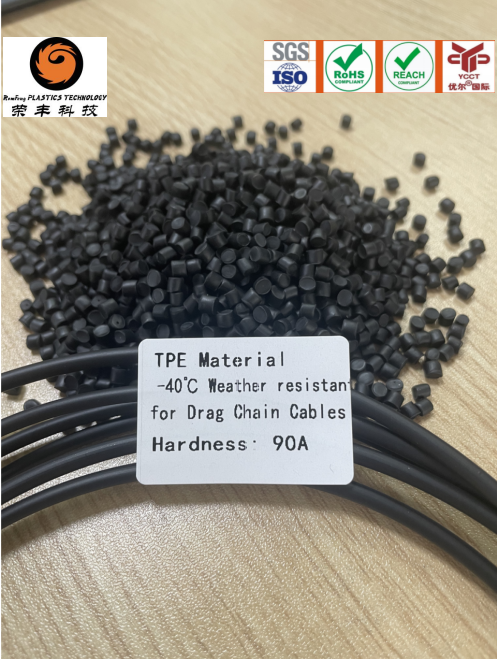 Materiales TPE modificados para la cubierta exterior y el aislamiento de los cables de cadena de arrastre