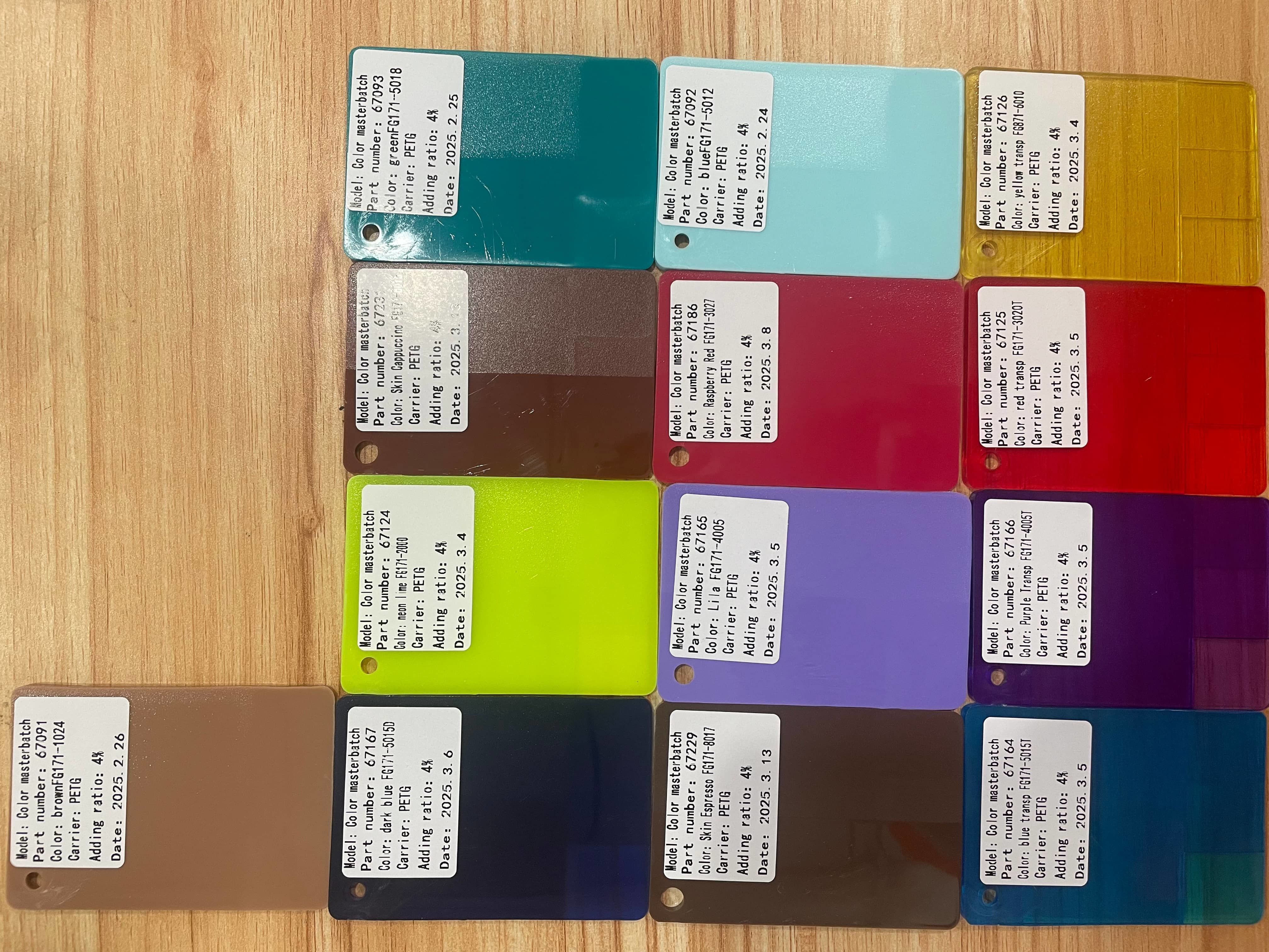 PETG Color Masterbatch for 3D Print Filaments