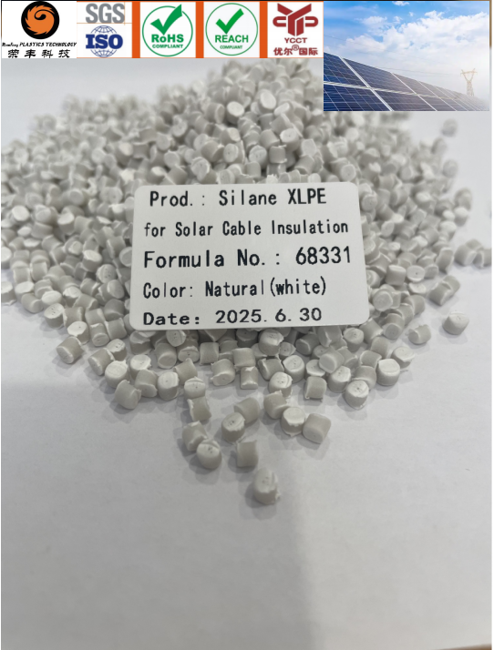 Materiales de Silano XLPE XLPO para el aislamiento de cables solares PV1-F