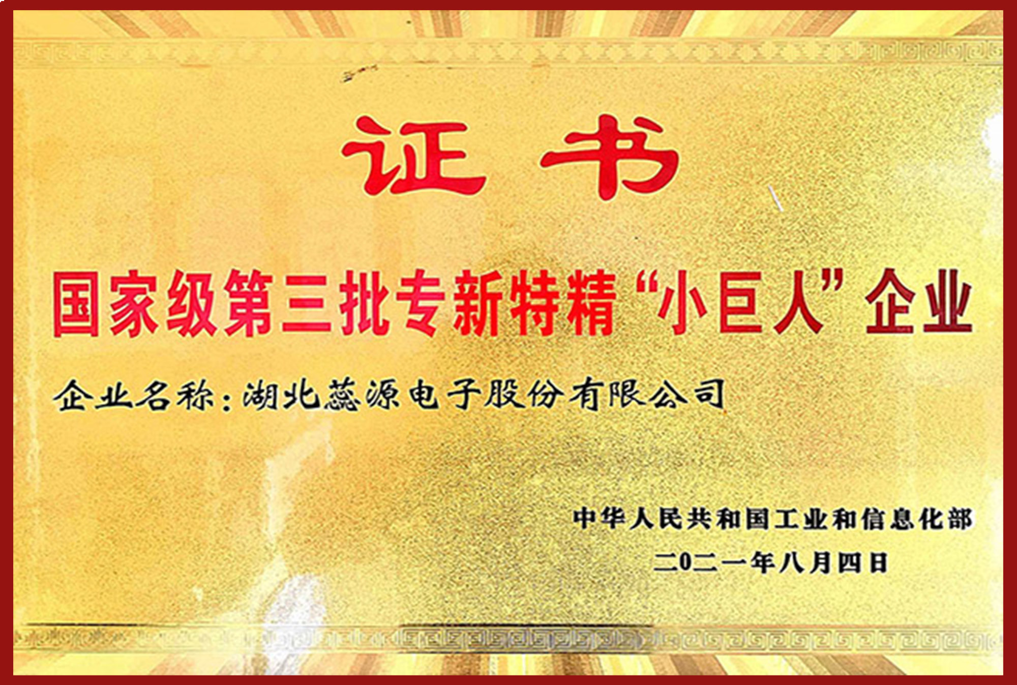 国家级第三批专新特精“小巨人”企业