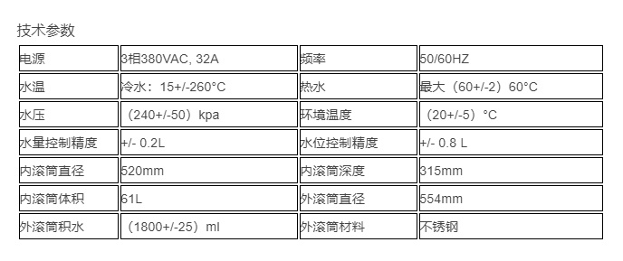 Wascator 国际标准缩水率洗衣机